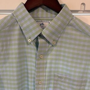 Southern Tide Light Green Plaid Button Down Shirt
